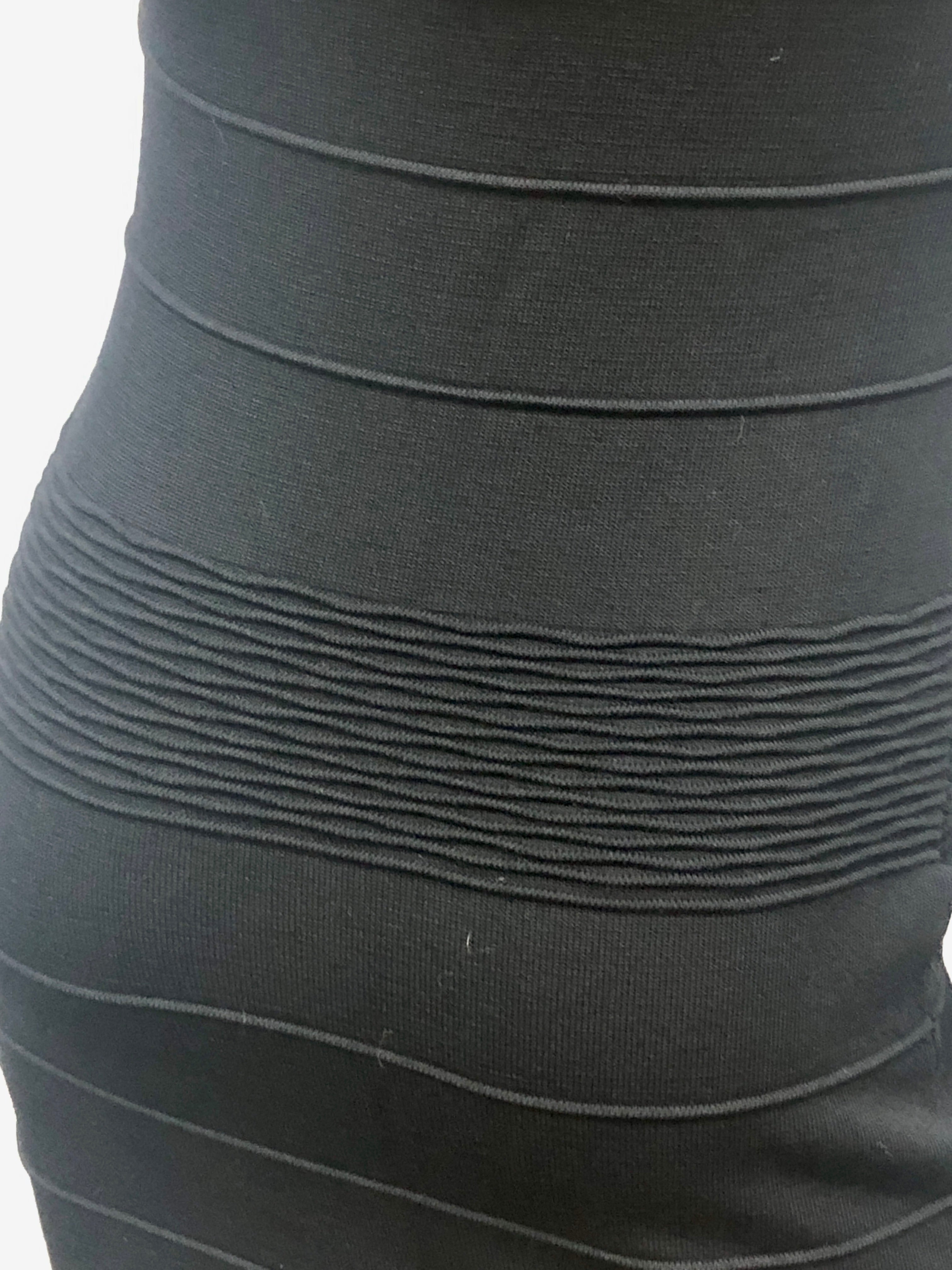 Sexy Siren Black Stretch Knit Bandage Strappy Back Clubwear Diva Dress NWOT~S/P
