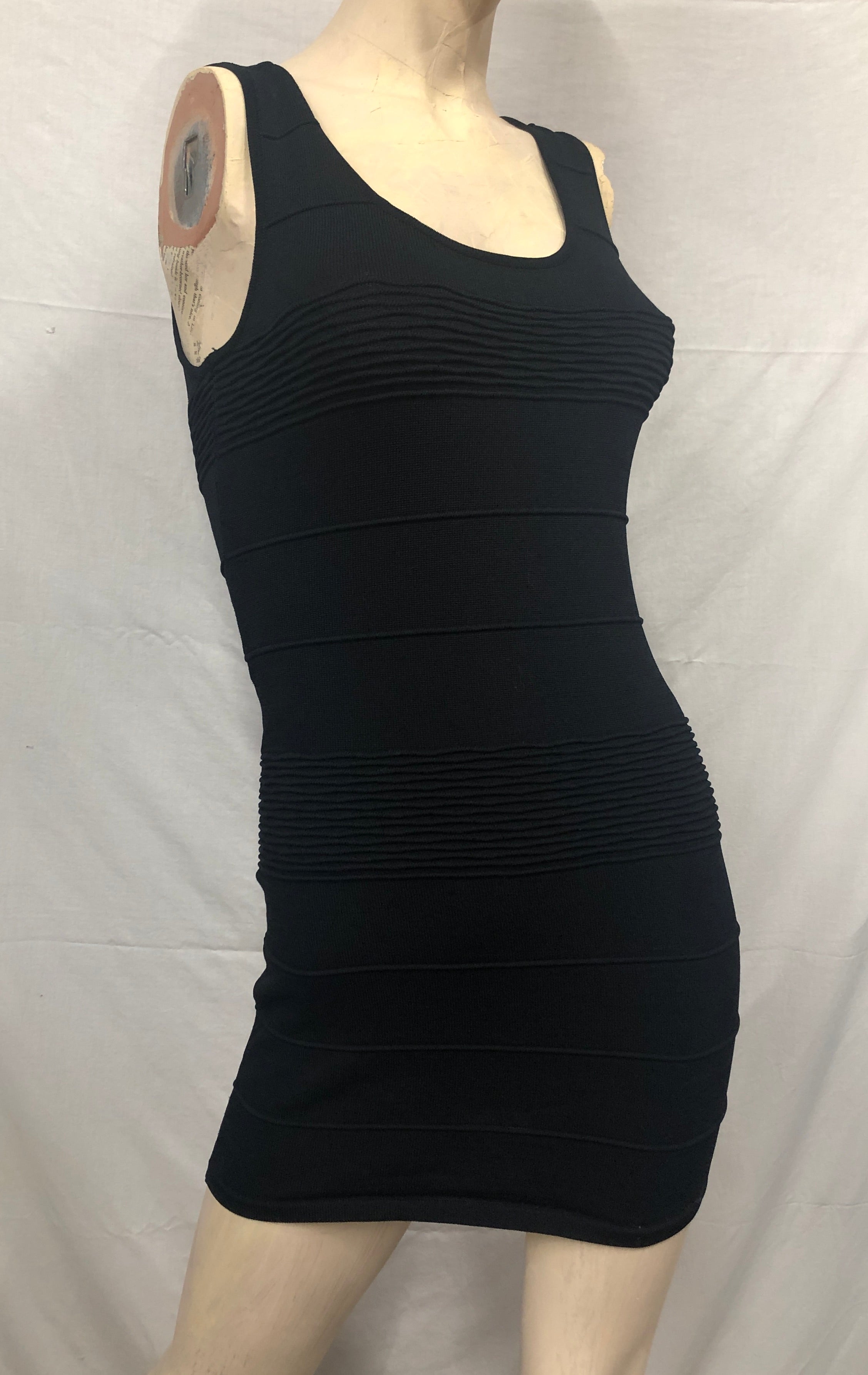 Sexy Siren Black Stretch Knit Bandage Strappy Back Clubwear Diva Dress NWOT~S/P