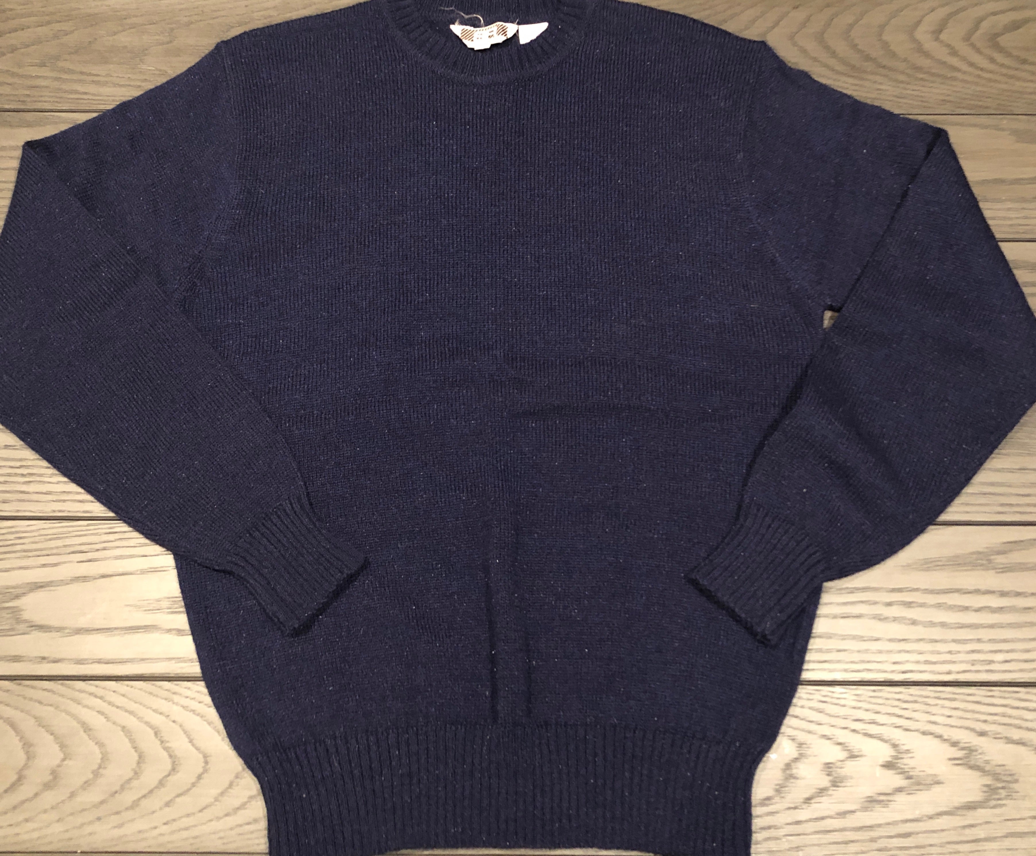 VTG 70s/80s Men's Navy Blue Crew Neck Pullover Preppy Sweater *Shillito Rikes XL