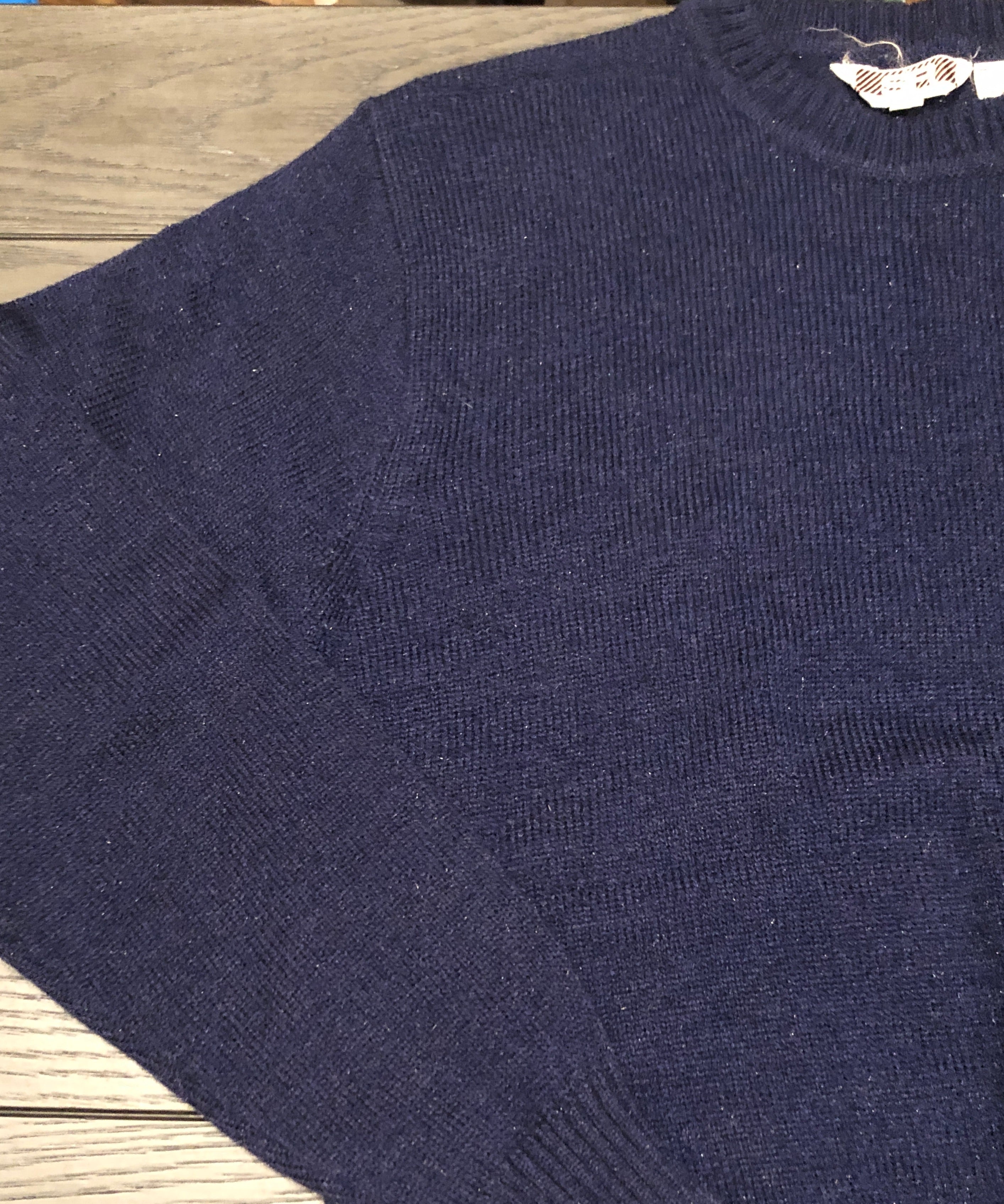 VTG 70s/80s Men's Navy Blue Crew Neck Pullover Preppy Sweater *Shillito Rikes XL