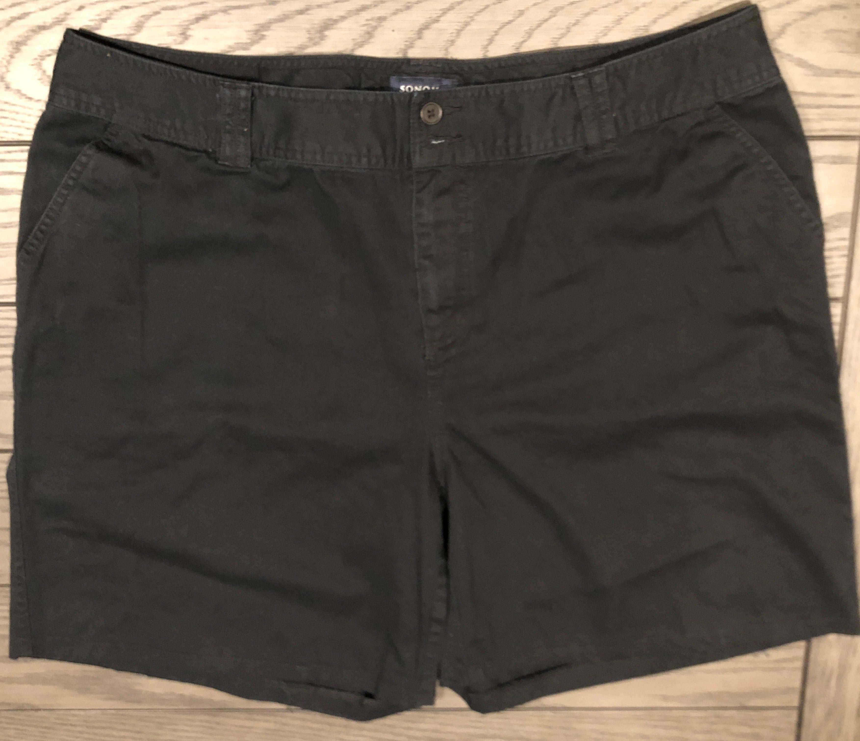 Vtg Y2K Black 4 Pocket Cotton Shorts w/Belt Loops | Sonoma Life Style Woman | 18W