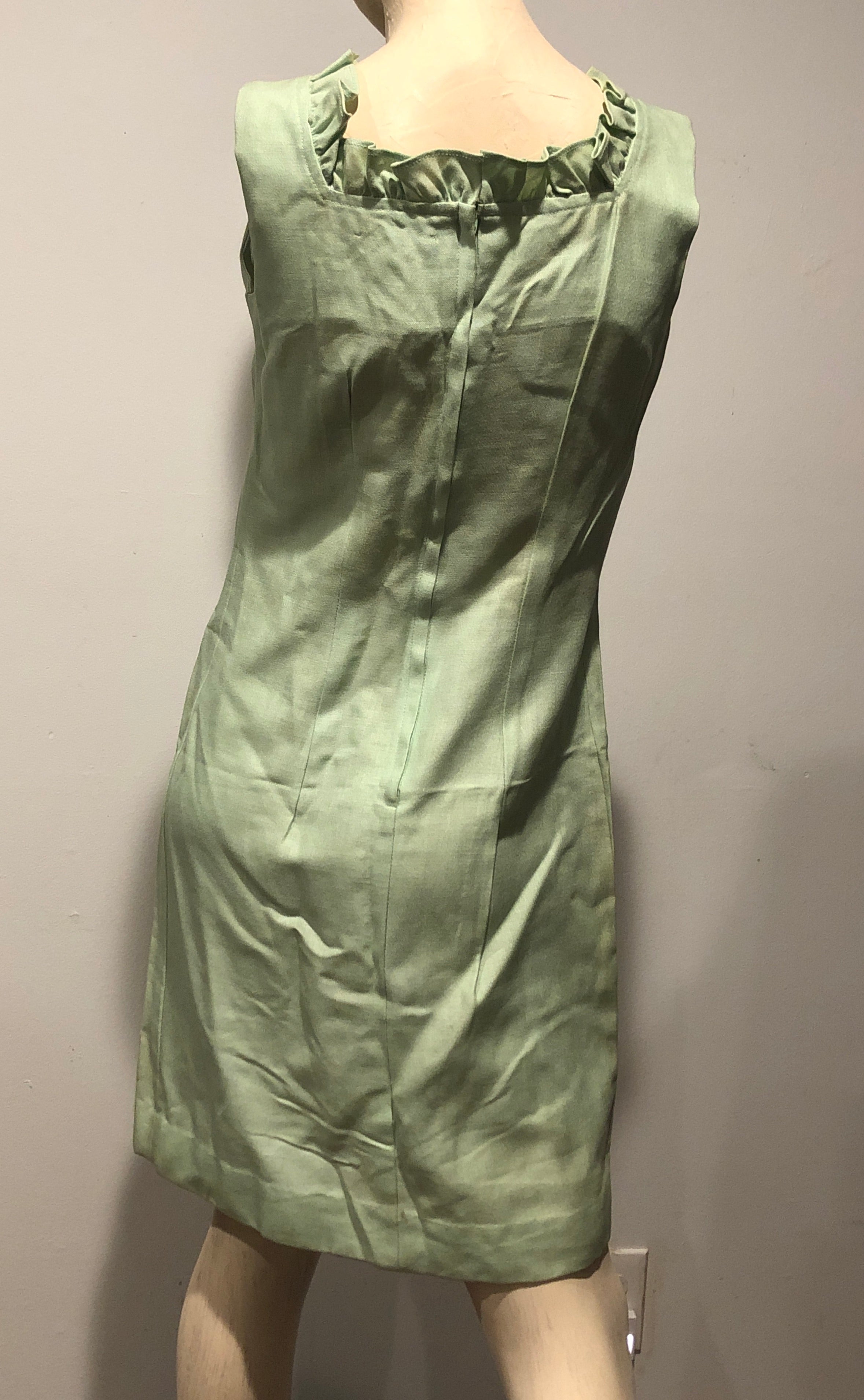 VTG 60s Ruffled Neck MOD Go-Go Sleeveless Shift Jumper Dress