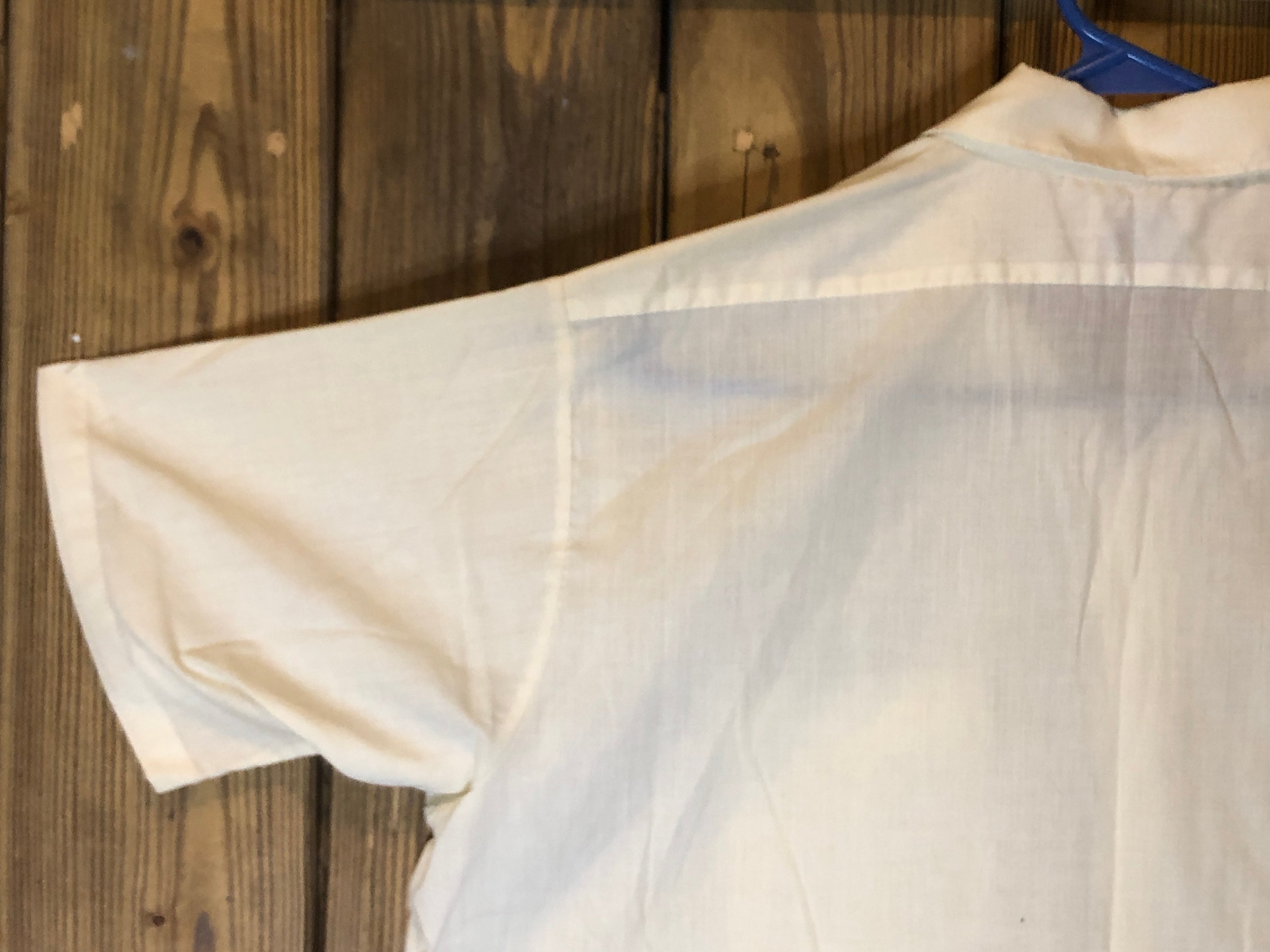 Vtg 60s~Biltmore~Men's Ivory 1 Pocket Collared Short Sleeve Button Down Shirt~16