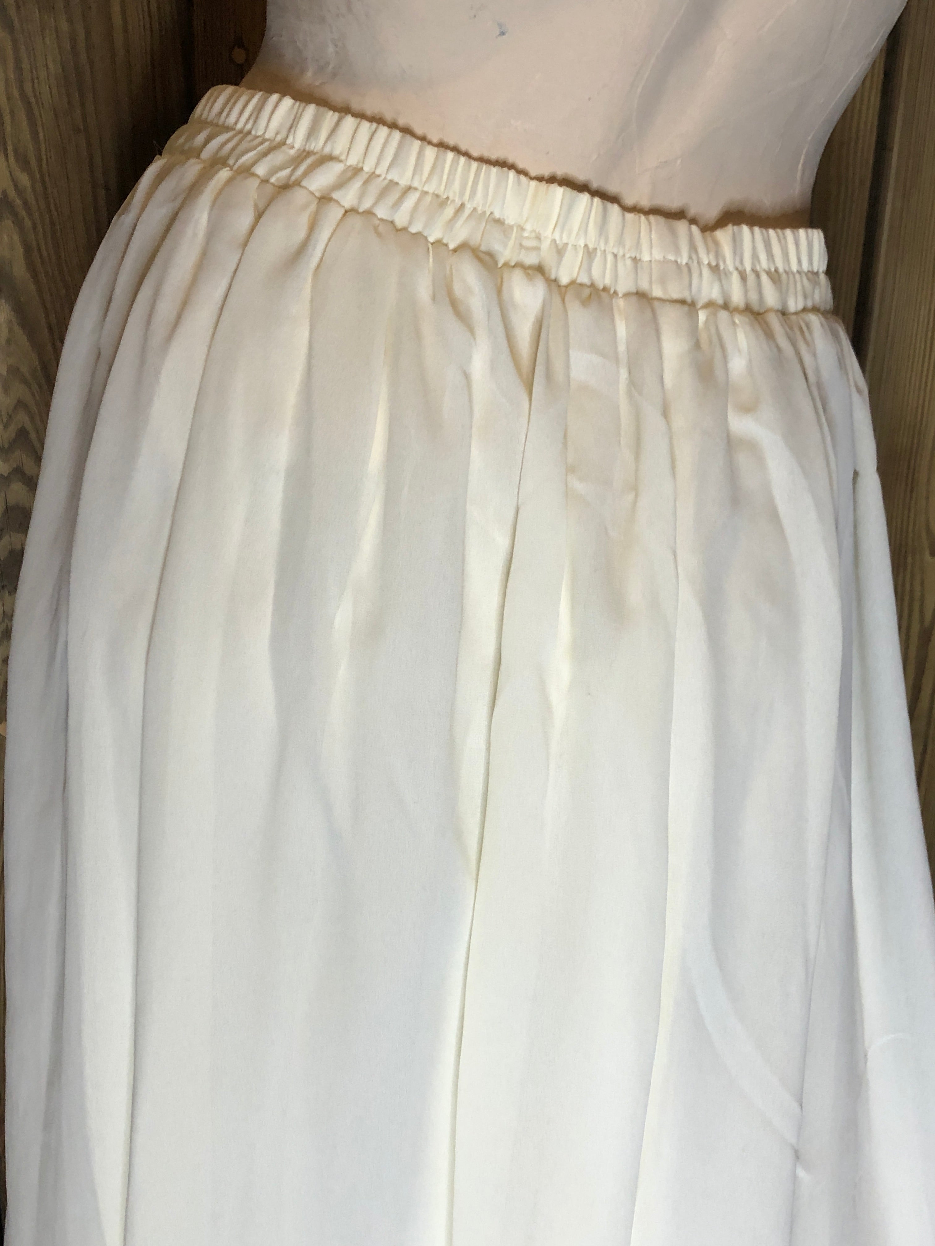 Vtg 90s Ivory Brocade/Lace Trim Peplum Jacket/Full Skirt Womens Set 4P~Wedding