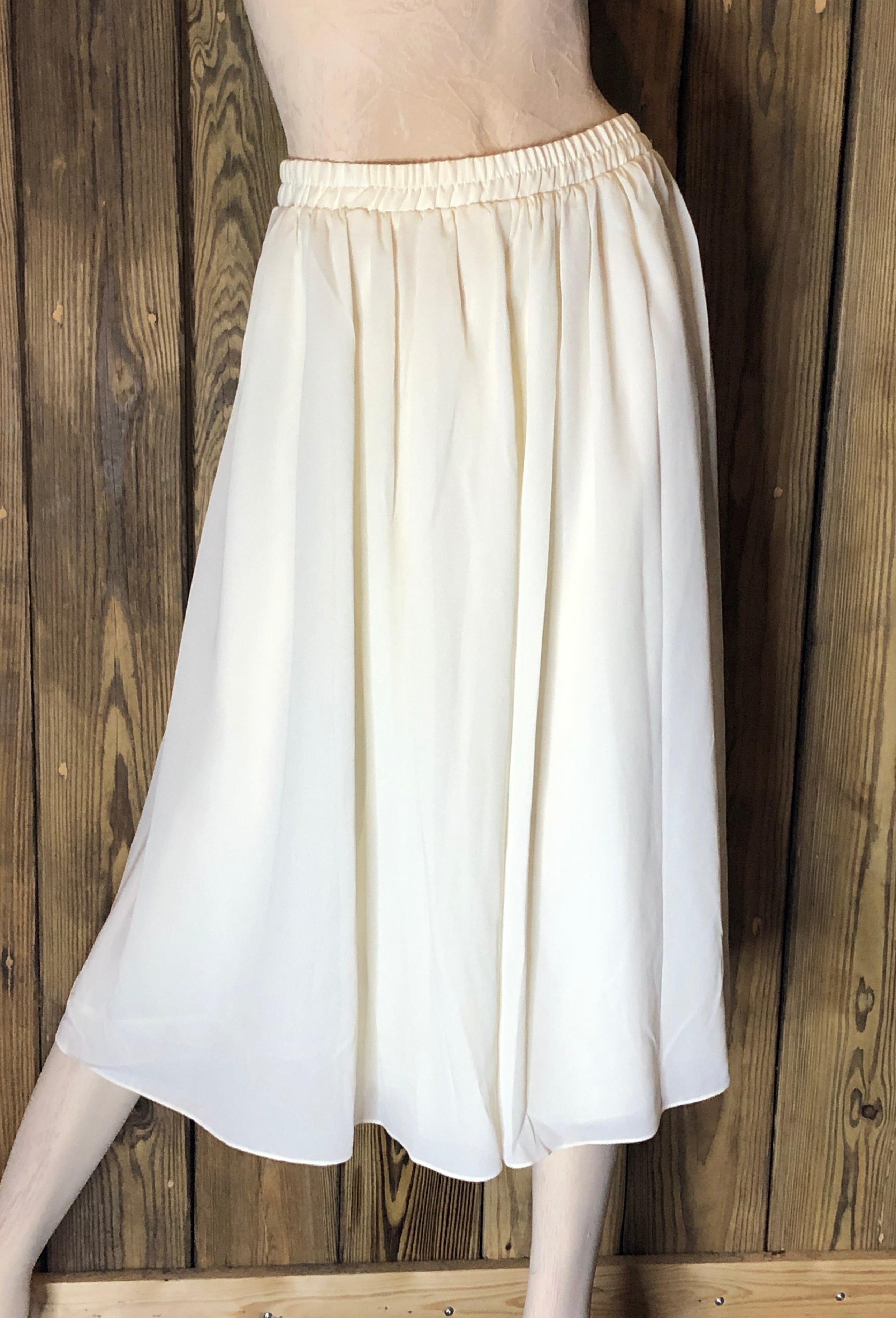 Vtg 90s Ivory Brocade/Lace Trim Peplum Jacket/Full Skirt Womens Set 4P~Wedding