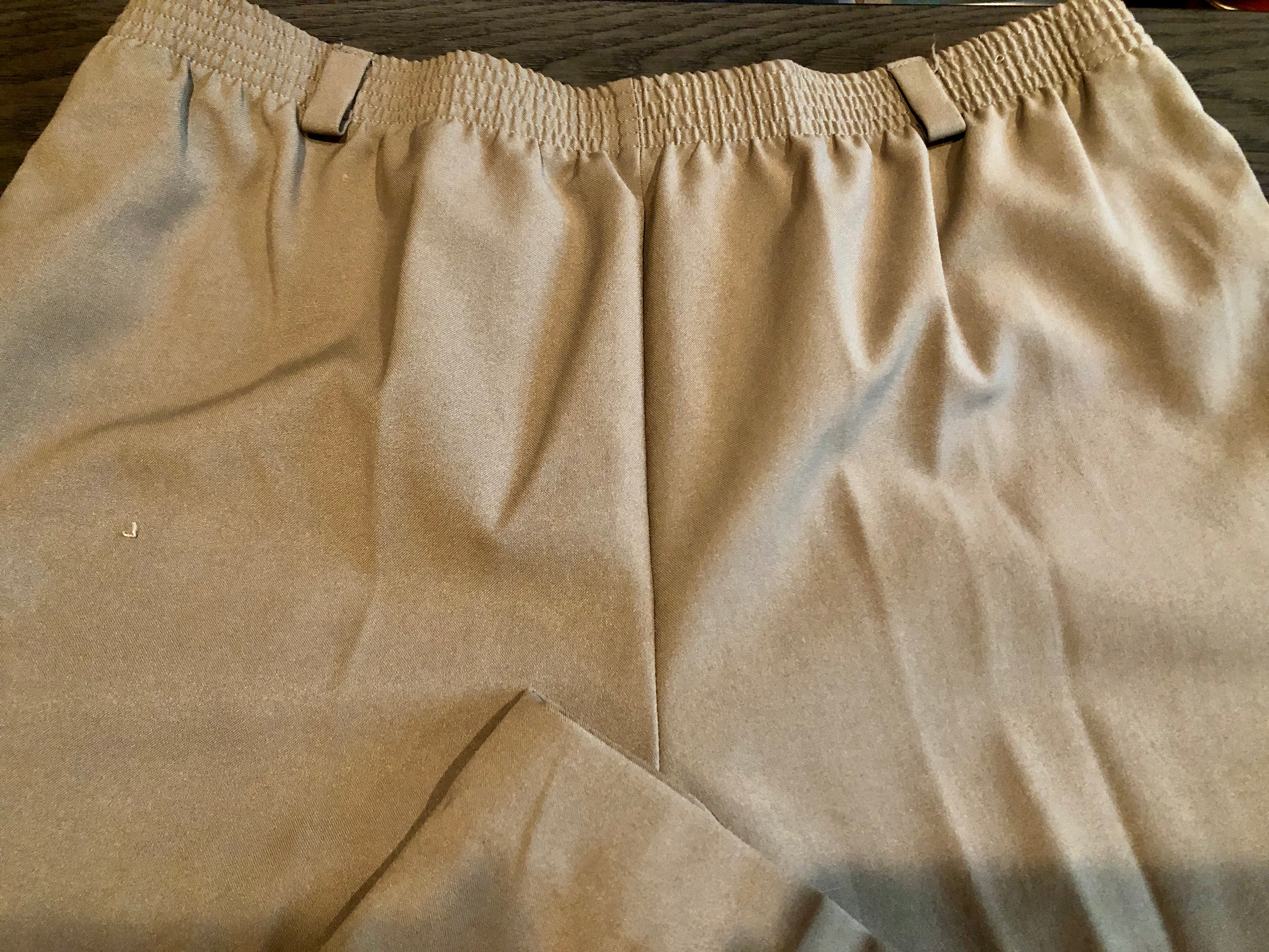 VTG 90s Olive-Khaki Elastic Waist Normcore Poly Casual/Dress Pants~Plus 18~NWOT