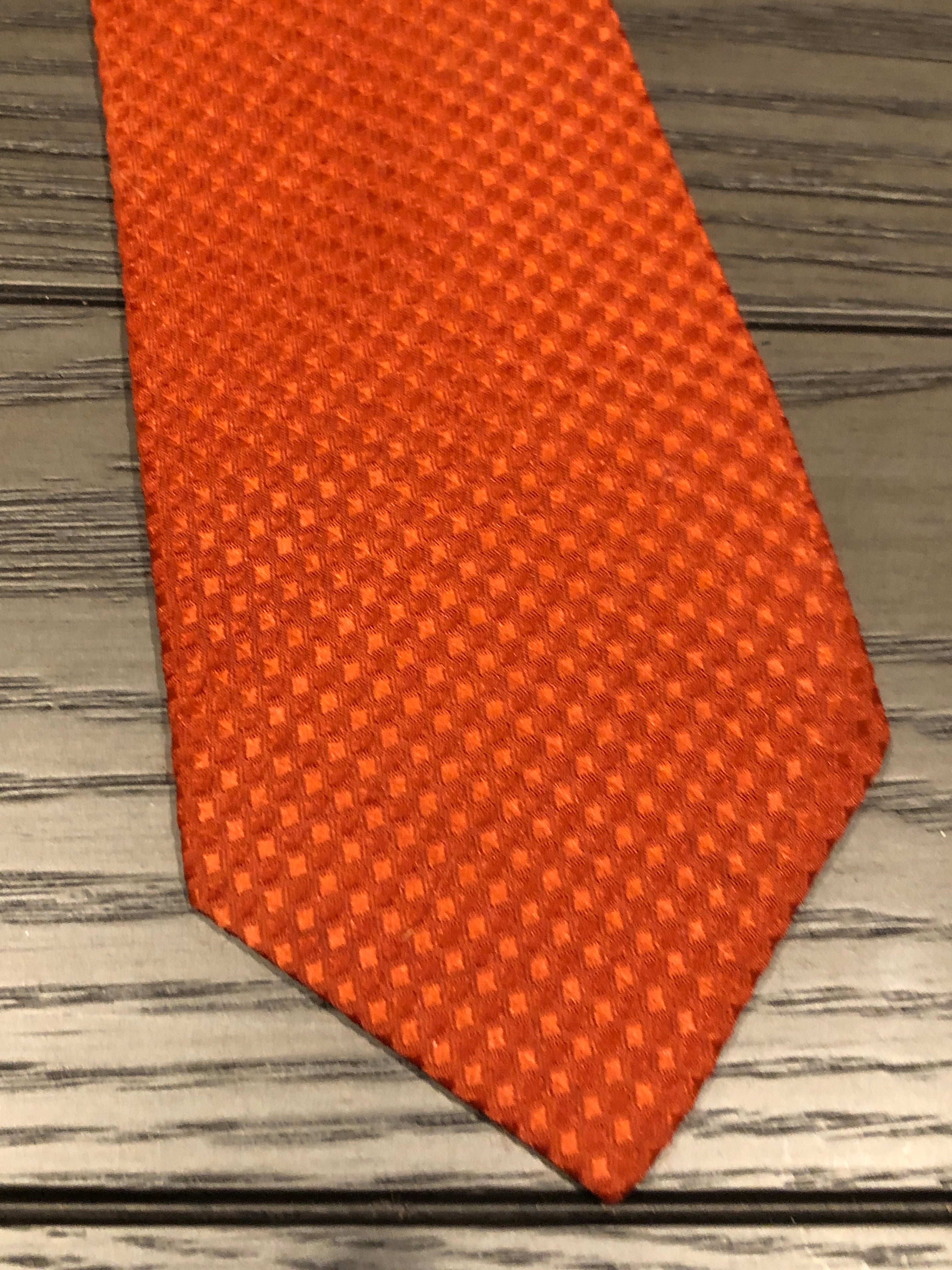 Vintage 60s Rusty Orange Dacron Polyester 14.25" Boy's/Youth Clip On Neck Tie