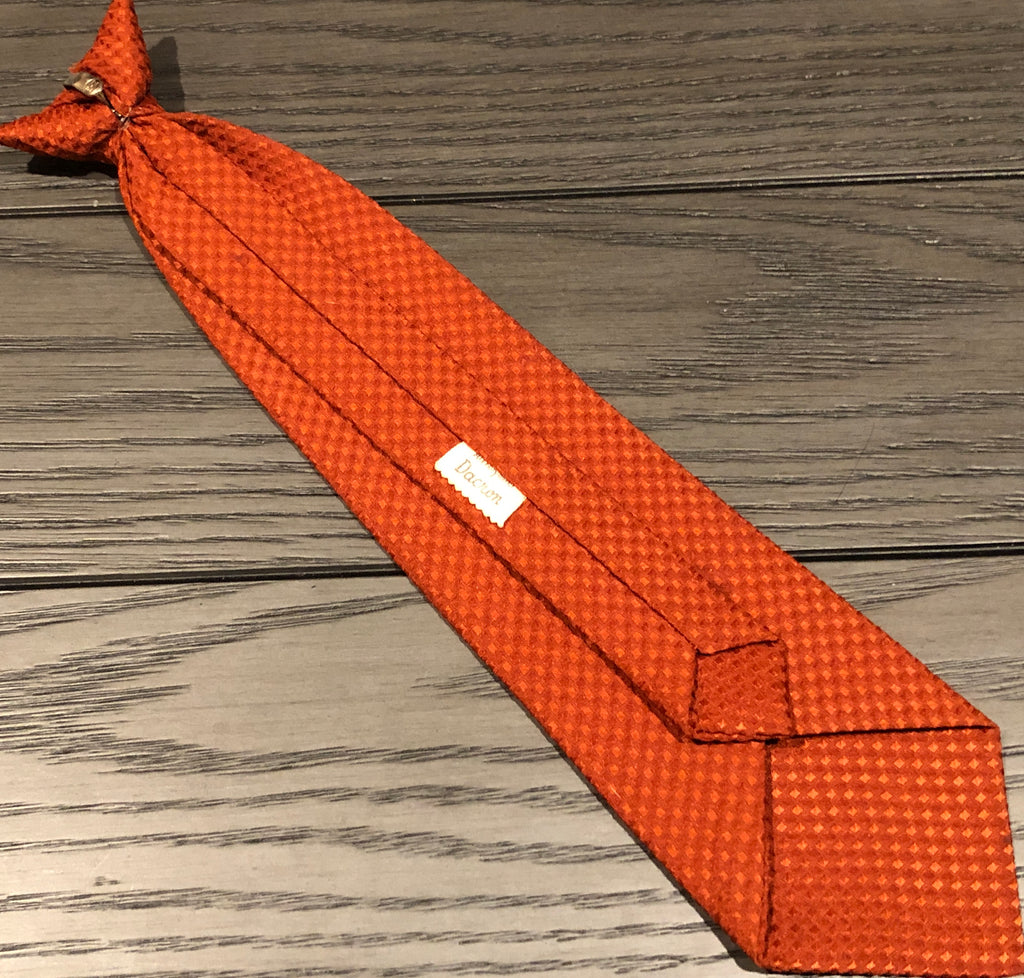 Vintage 60s Rusty Orange Dacron Polyester 14.25" Boy's/Youth Clip On Neck Tie
