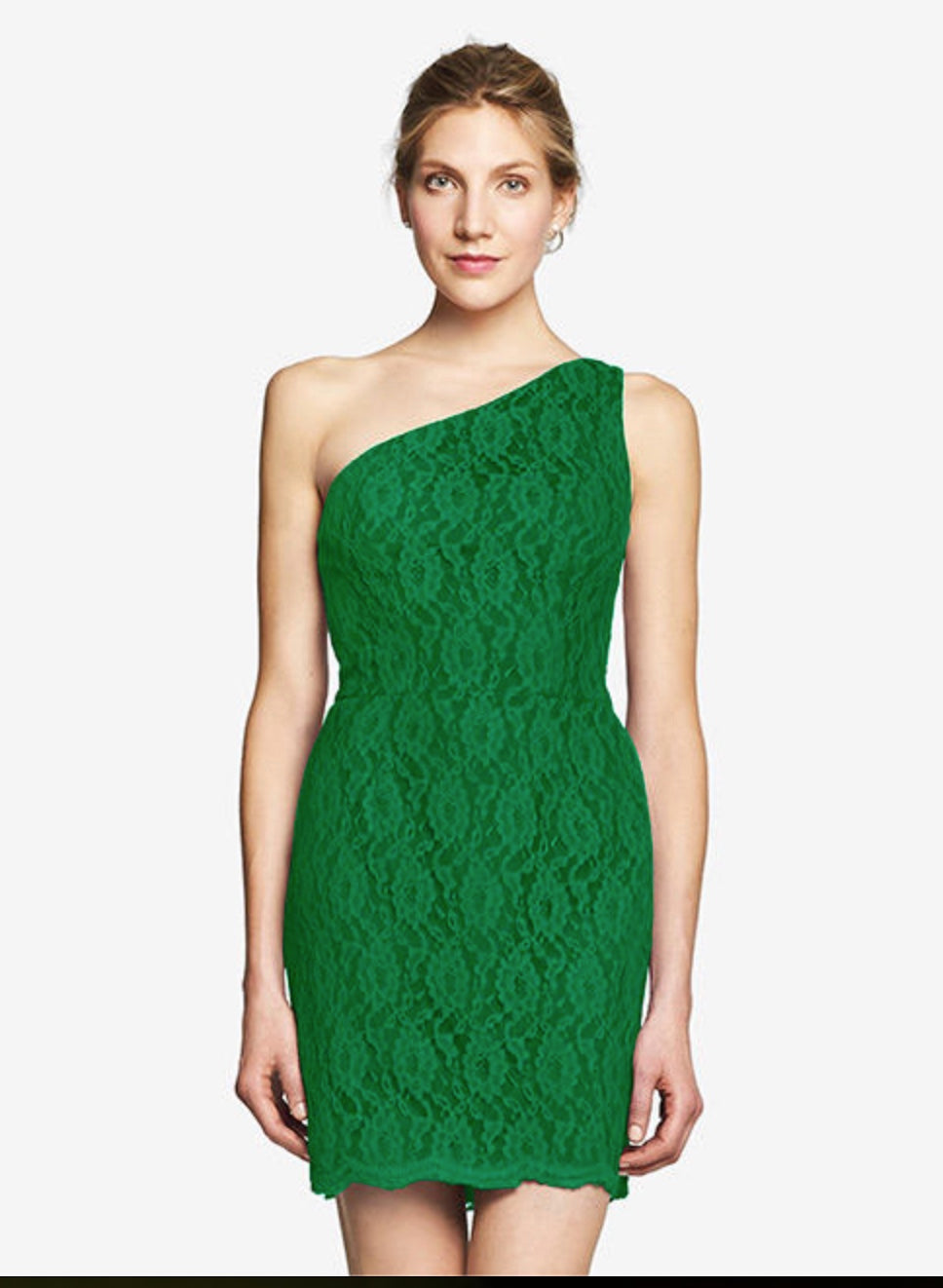 $140 Designer Minimalist One Shoulder Lace Sleeveless Mini Pencil Dress~Black~0