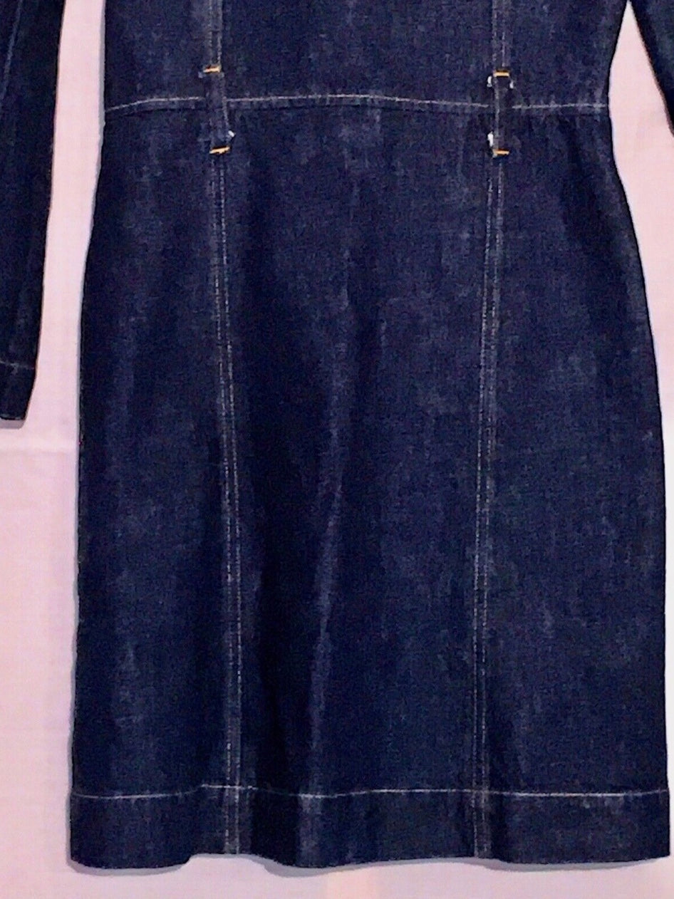 Y2K Preppy Old Navy Dark Denim Double Breasted Short Trench/Pea Coat Sz XS~NWOT