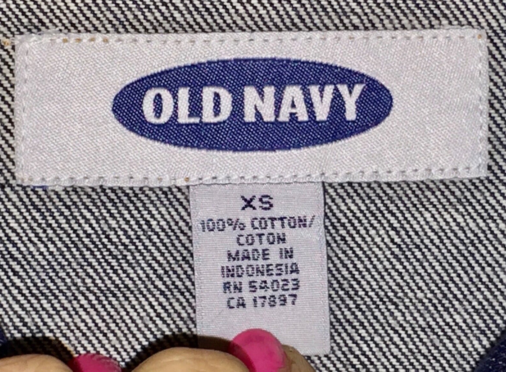 Y2K Preppy Old Navy Dark Denim Double Breasted Short Trench/Pea Coat Sz XS~NWOT